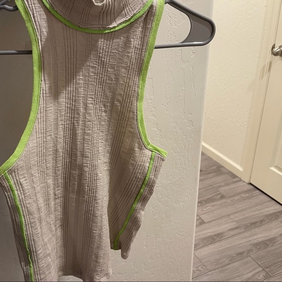 We The Free, turtle neck tank top. Size XS, tan with neon green detail, NWT• - Picture 11 of 15